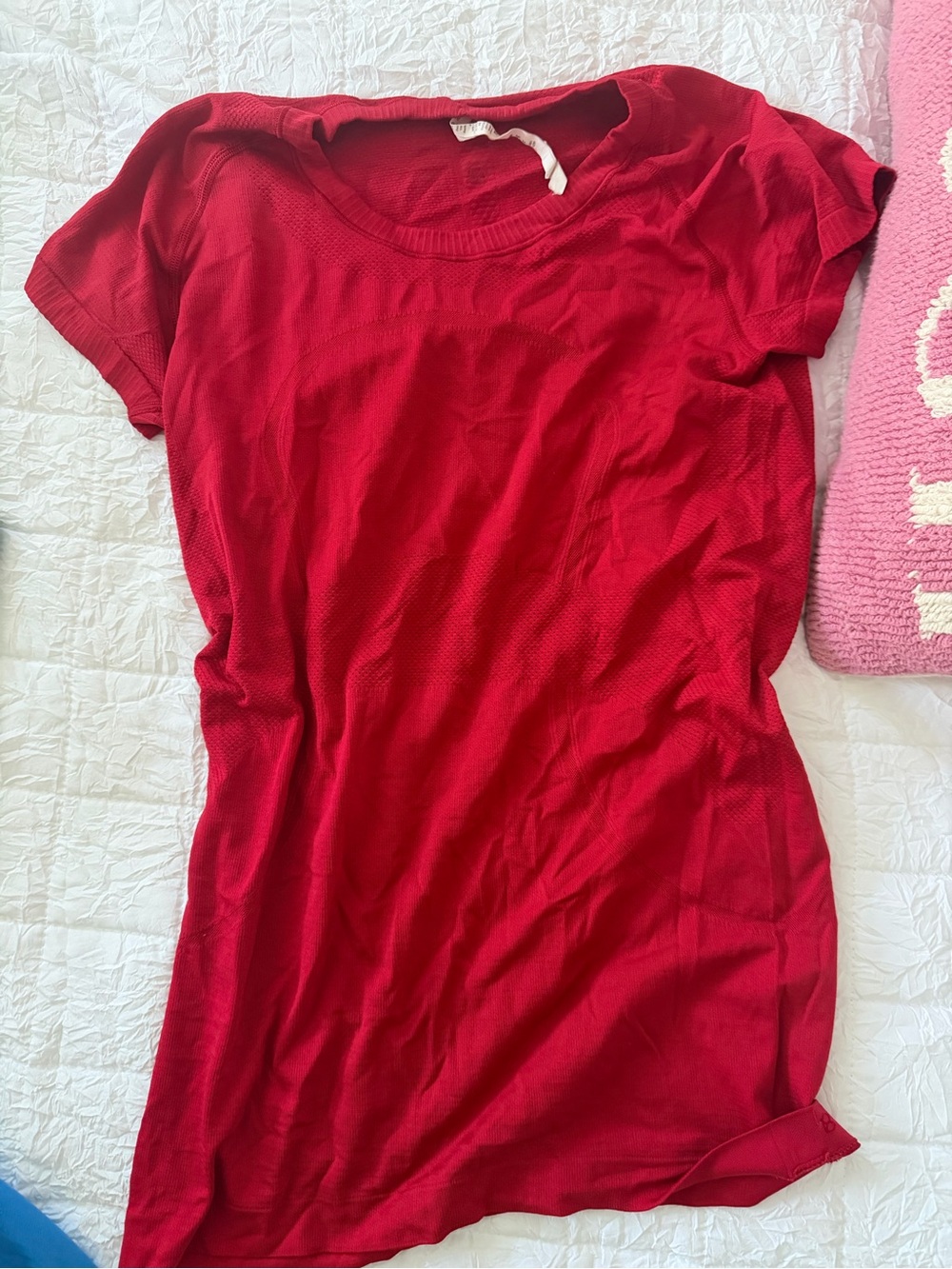 lululemon athletica Red Short-Sleeve Scoop Neck Tee